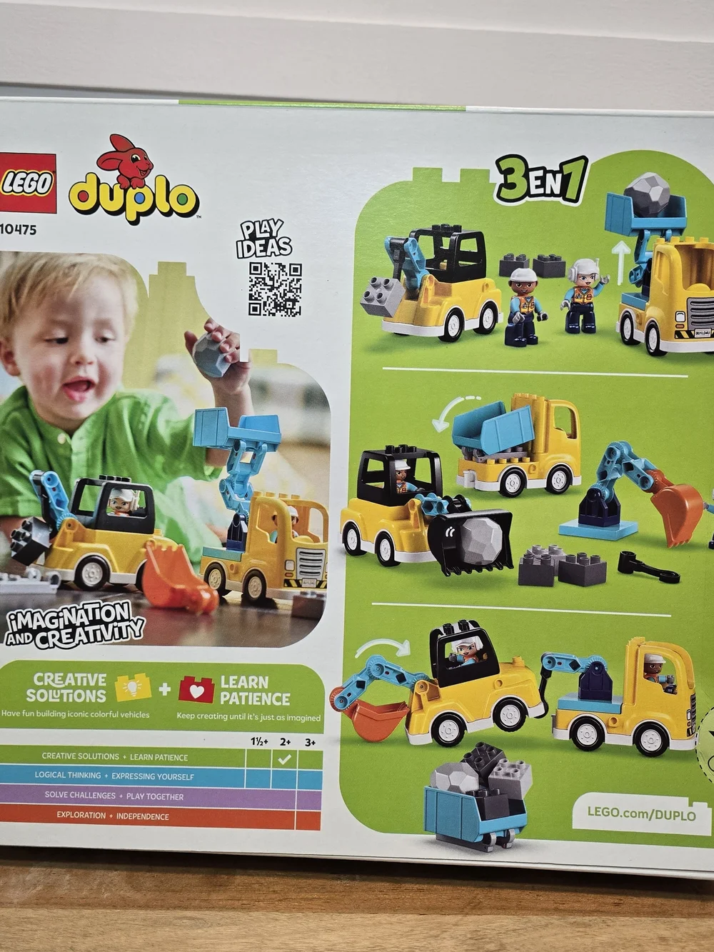 LEGO DUPLO 3-in-1 Construction Vehicles - Yellow & Blue 2+ Activity Toy Learning - Picture 3 of 8